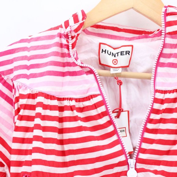 Hunter For Target Girls Striped Half-Zip Hooded Jacket Windbreaker S 6/6X NWT - Picture 3 of 10